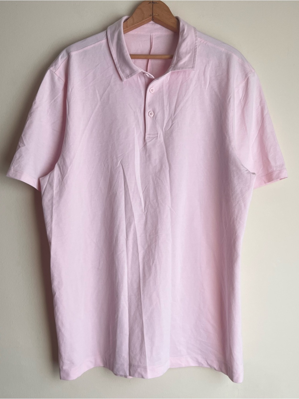 lululemon athletica Men's Evolution ShortSleeve Polo Light Pink Mens SizeXL NWOT - Picture 8 of 8
